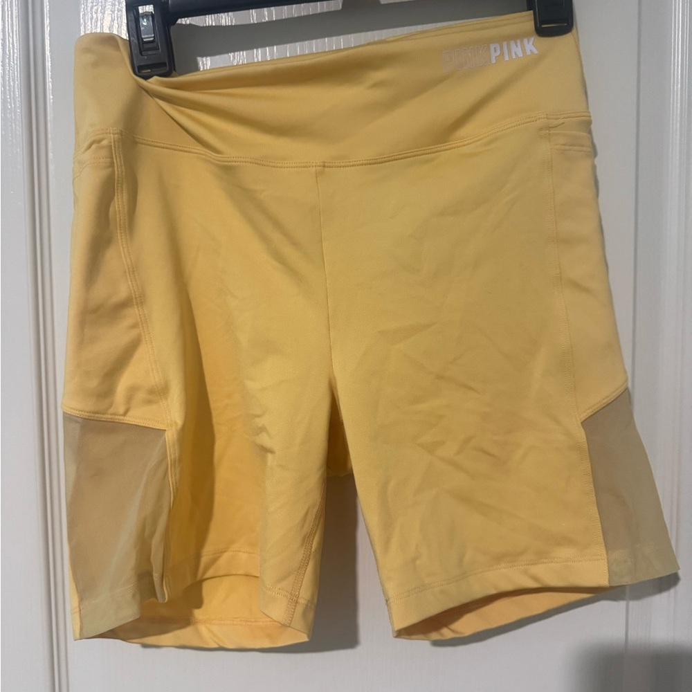 PINK Victoria's Secret Light Yellow Athletic Shorts
